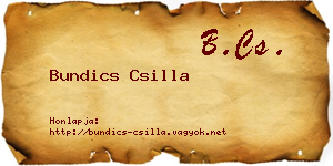 Bundics Csilla névjegykártya